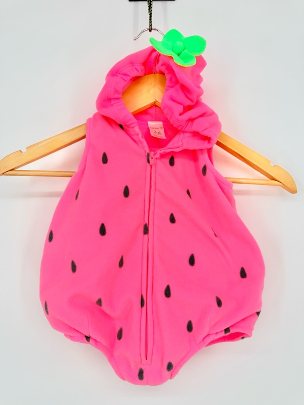 Carter's Baby Girl Strawberry Costume Fleece Romper Bubble Jumpsuit Pink 3-6 Mo